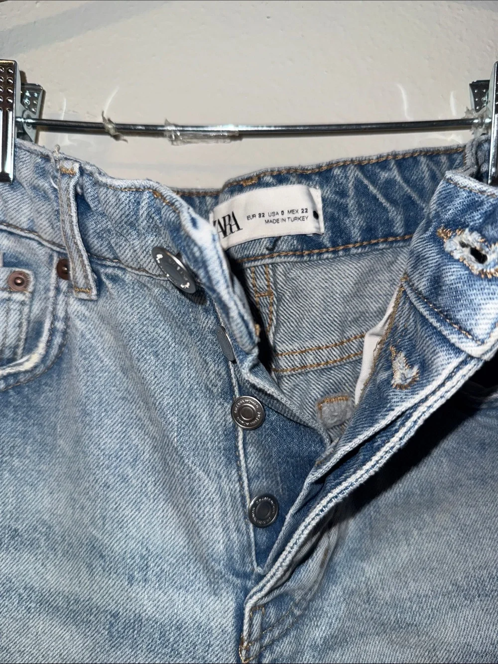 Zara Light Blue Straight Leg Jeans